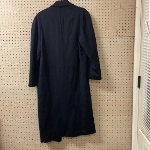 Billi Black Collared Long Sleeve Long Trench/ Winter Coat 100% Pure Wool - Picture 8 of 8